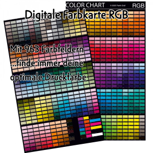 RGB - Digitale Farbkarte & gedruckter DTF-Transfer – perfekt kombiniert